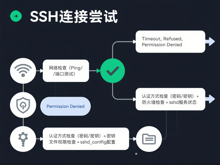 [排查] SSH连接缓慢、超时或被拒绝(Connection Refused)常见原因分析