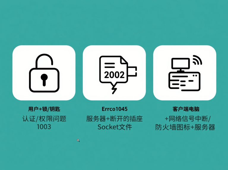 [排查] MySQL/MariaDB 常见错误代码（如 1045, 2002, 2003）解读与修复指南