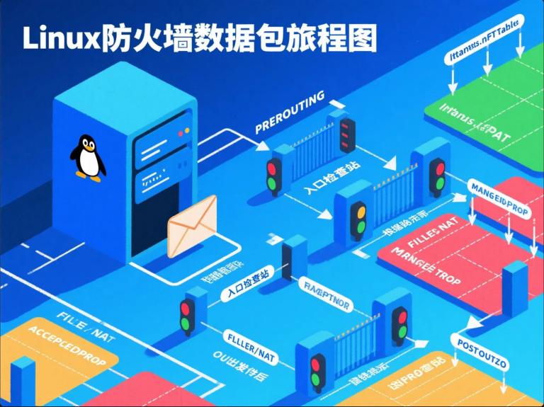 iptables与nftables核心概念入门:图解Linux网络包过滤的底层逻辑、表(Tables)与链(Chains)