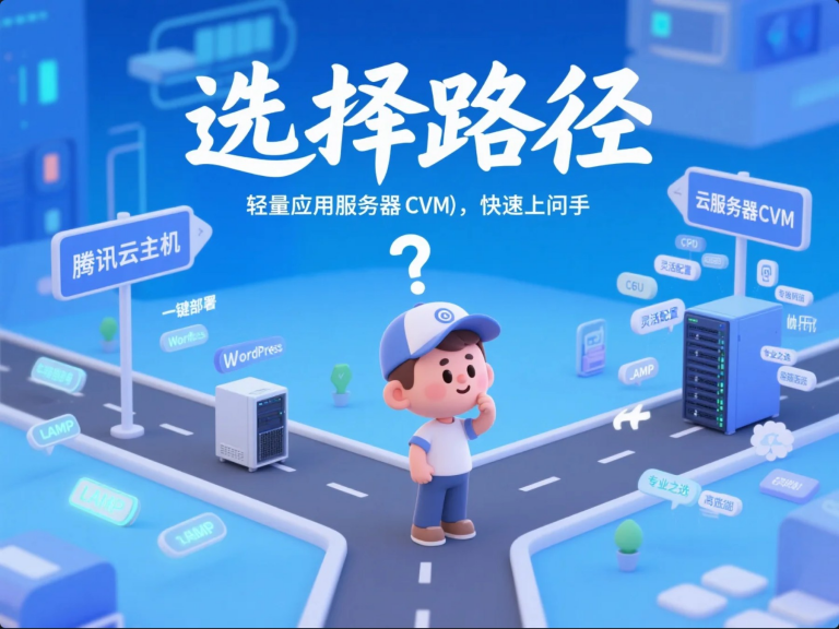“轻量应用服务器” vs. “云服务器CVM”:小白入门腾讯云,哪款“云机”更适合你?(场景、配置、价格对比解析)