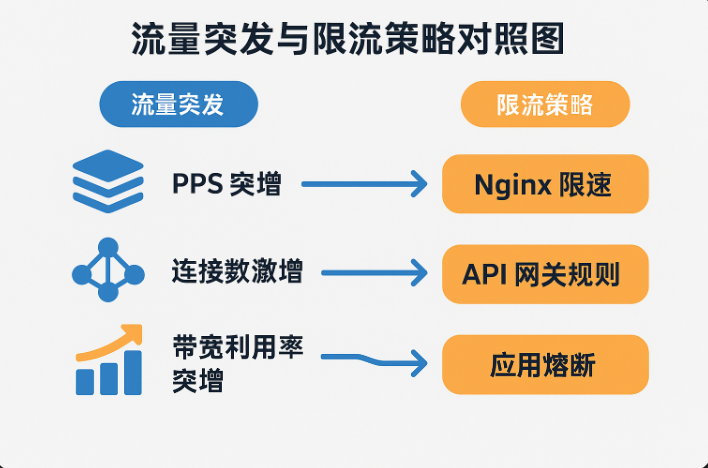 服务器带宽打满却没告警?流量突发监控与限流策略实战