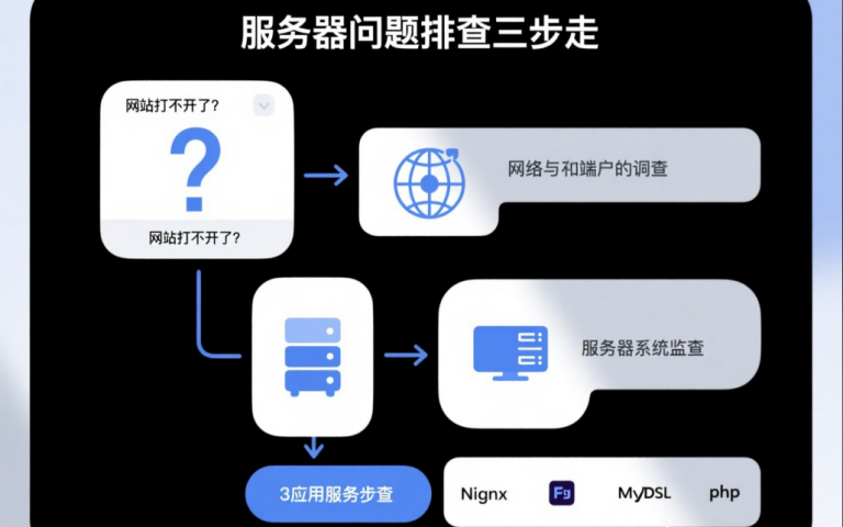 网站打不开了怎么办?服务器宕机问题排查三步诊断法 (超详细)