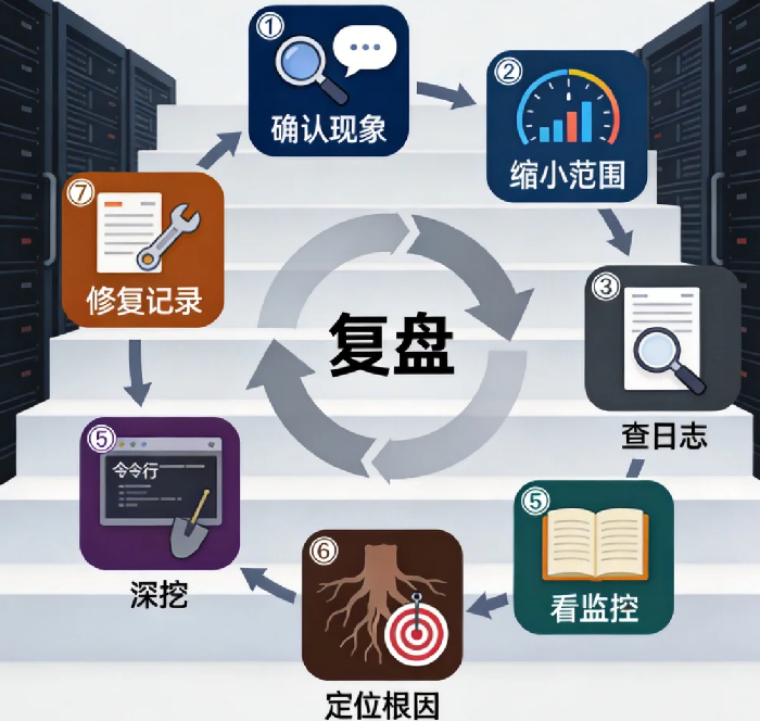 服务器故障排查实战手册：从现象到根因的7步法