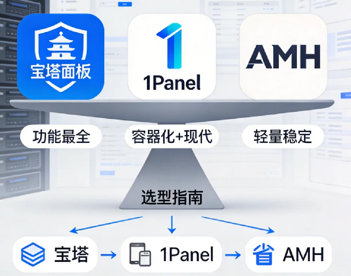 服务器管理面板哪个好？宝塔、1Panel、AMH对比与选型