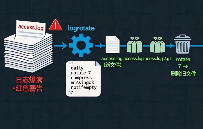 日志把磁盘撑爆了？logrotate日志轮转配置教程
