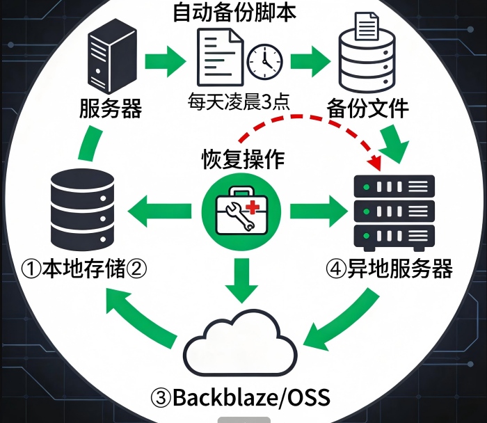 网站备份与恢复实战:数据库+文件,一份脚本全搞定
