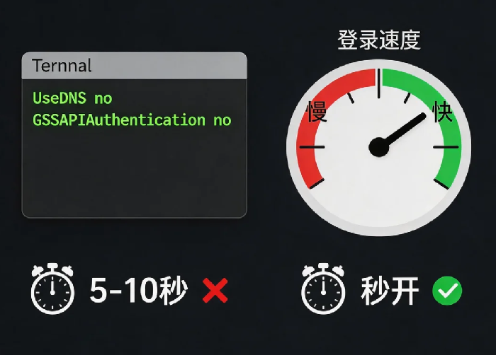 SSH连接慢？这些配置让登录快10倍