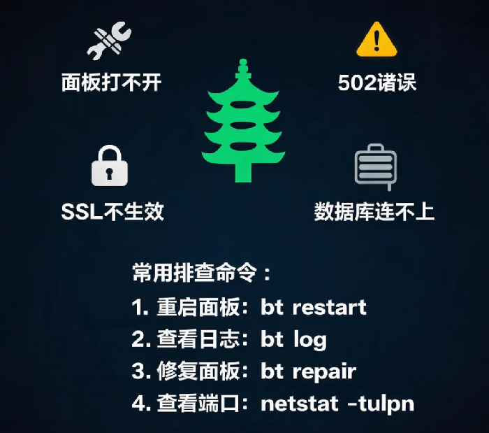 宝塔面板常见问题与故障排查