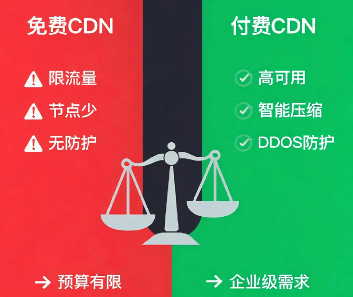 网站图片CDN加速选型:免费vs付费怎么选?